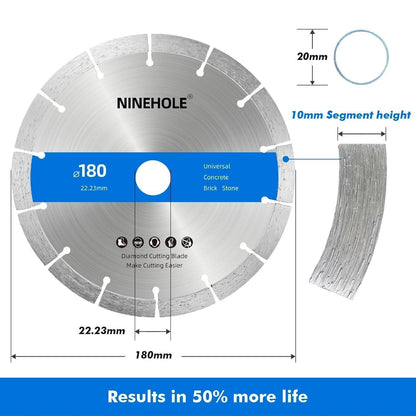2x Diamant-Trennscheibe 180mm für Beton, Stein, Ziegel
