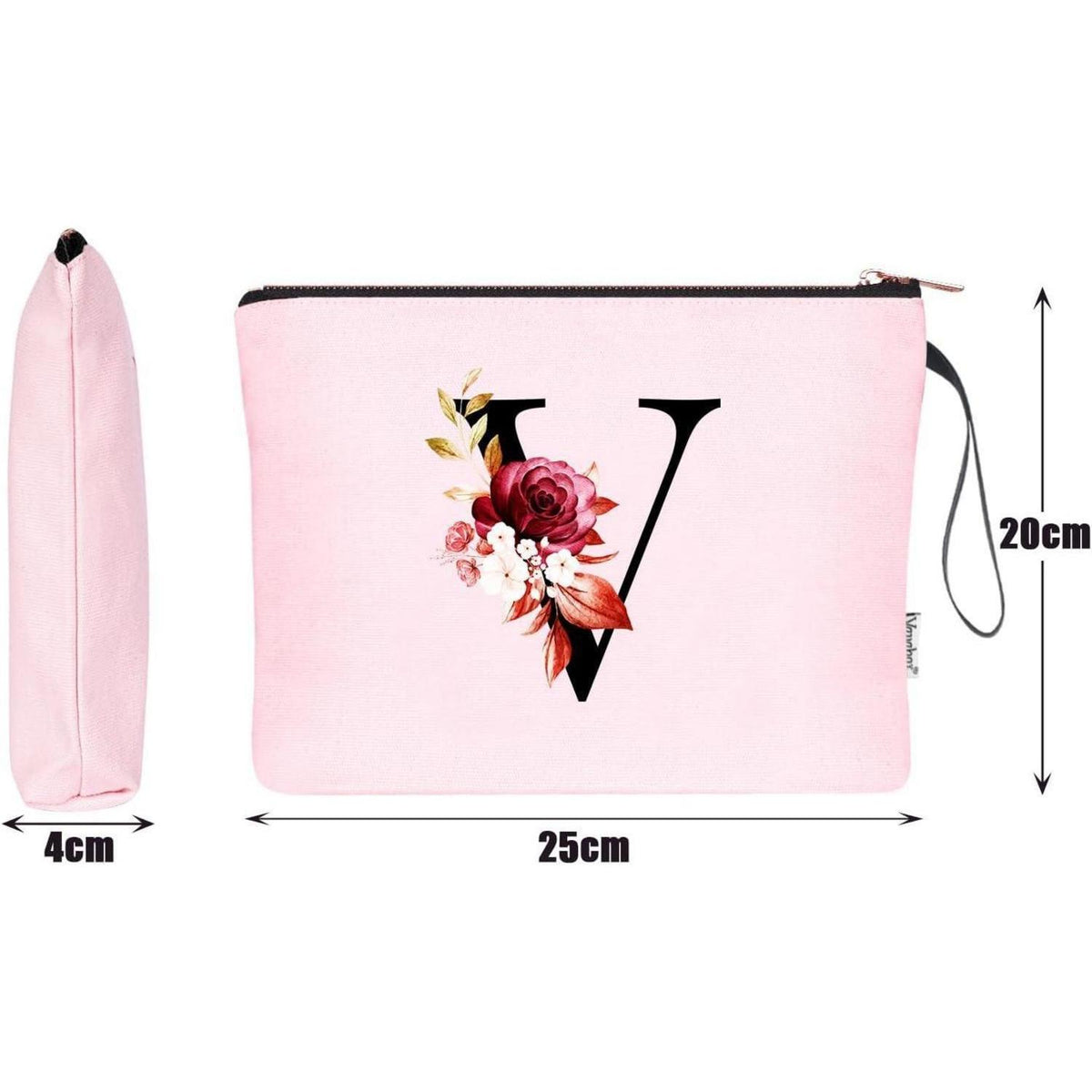 Personalisierte Kosmetiktasche mit Initialen, Pink