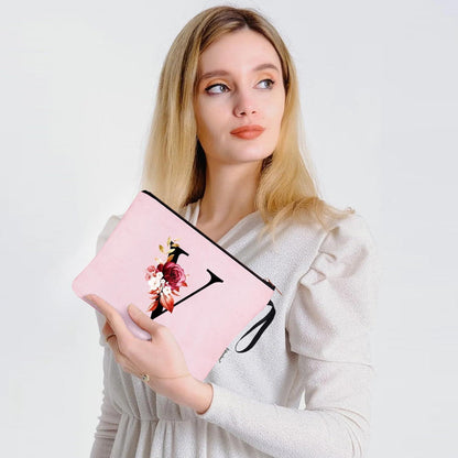 Personalisierte Kosmetiktasche mit Initialen, Pink