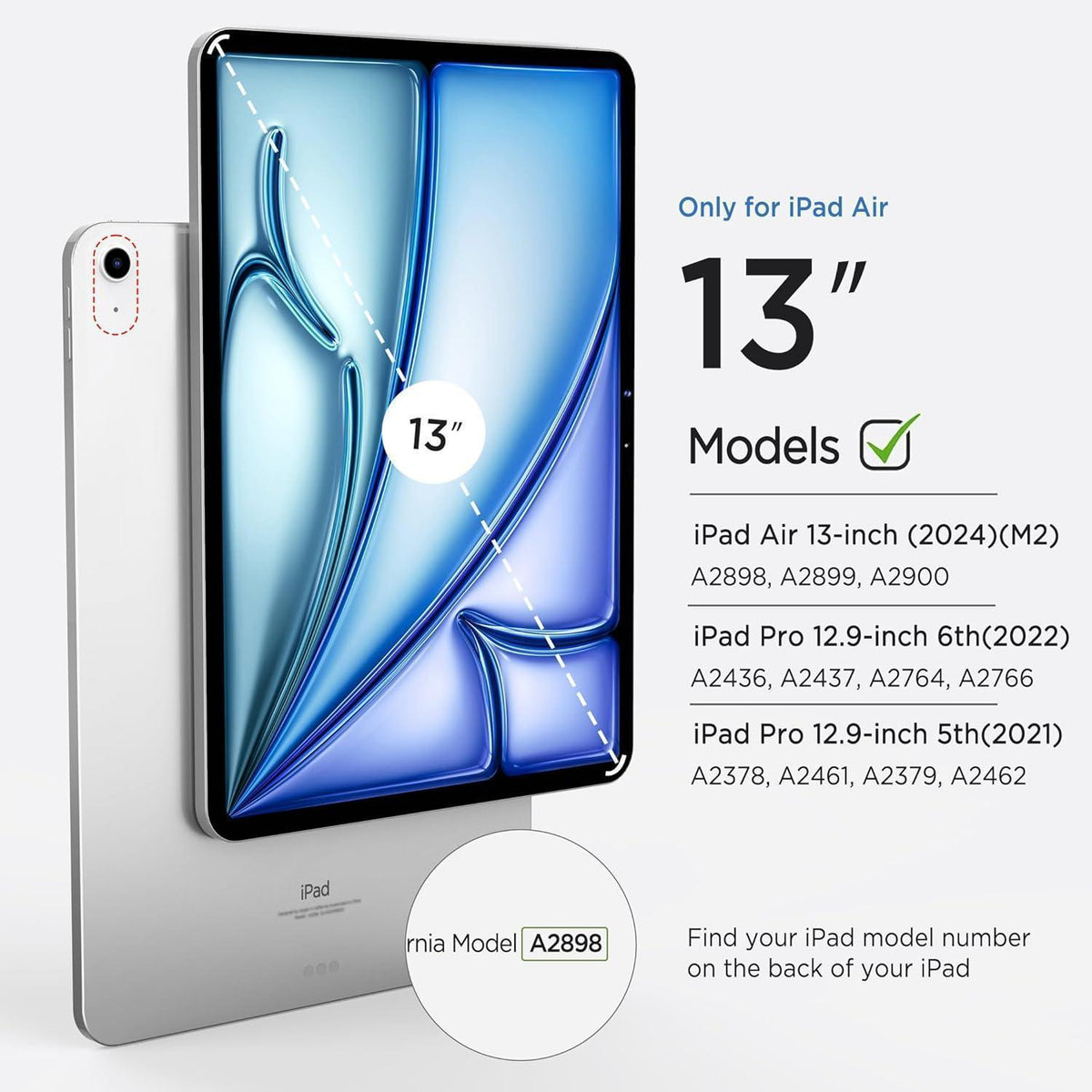 iPad Air 13 Zoll Hülle mit Stifthalter, Schwarz