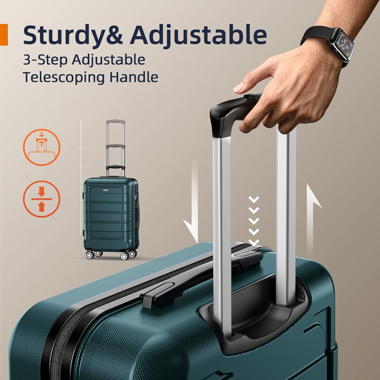 SHOWKOO Koffer Set Groß Hartschale Leicht ABS+PC 4 Rollen TSA-Schloss XL