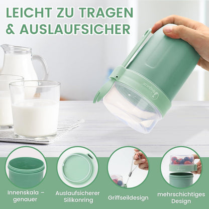 Bugucat Müslibecher to Go 2in1 Joghurtbecher & Müsli Cup to Go, Auslaufsicherer Lunchpot 660ML+260ML