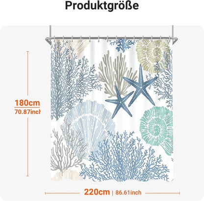Duschvorhang Unterwasseralgen Antischimmel 220x180cm Textil waschbar