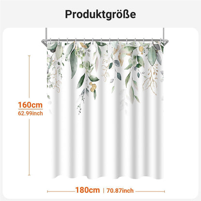 Duschvorhang Goldene Blätter 180x160cm Textil Wasserabweisend