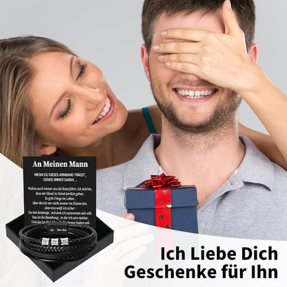 Armband "Ich Liebe Dich" - Geschenk für Männer in Lederoptik