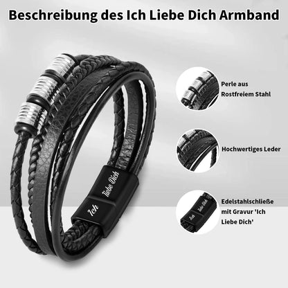 Armband "Ich Liebe Dich" - Geschenk für Männer in Lederoptik