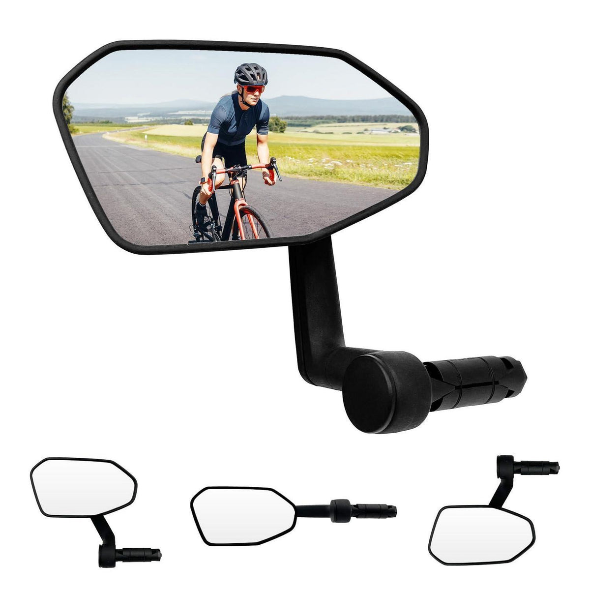 Fahrradspiegel 360° verstellbar – Klarer Echtglas-Rückspiegel