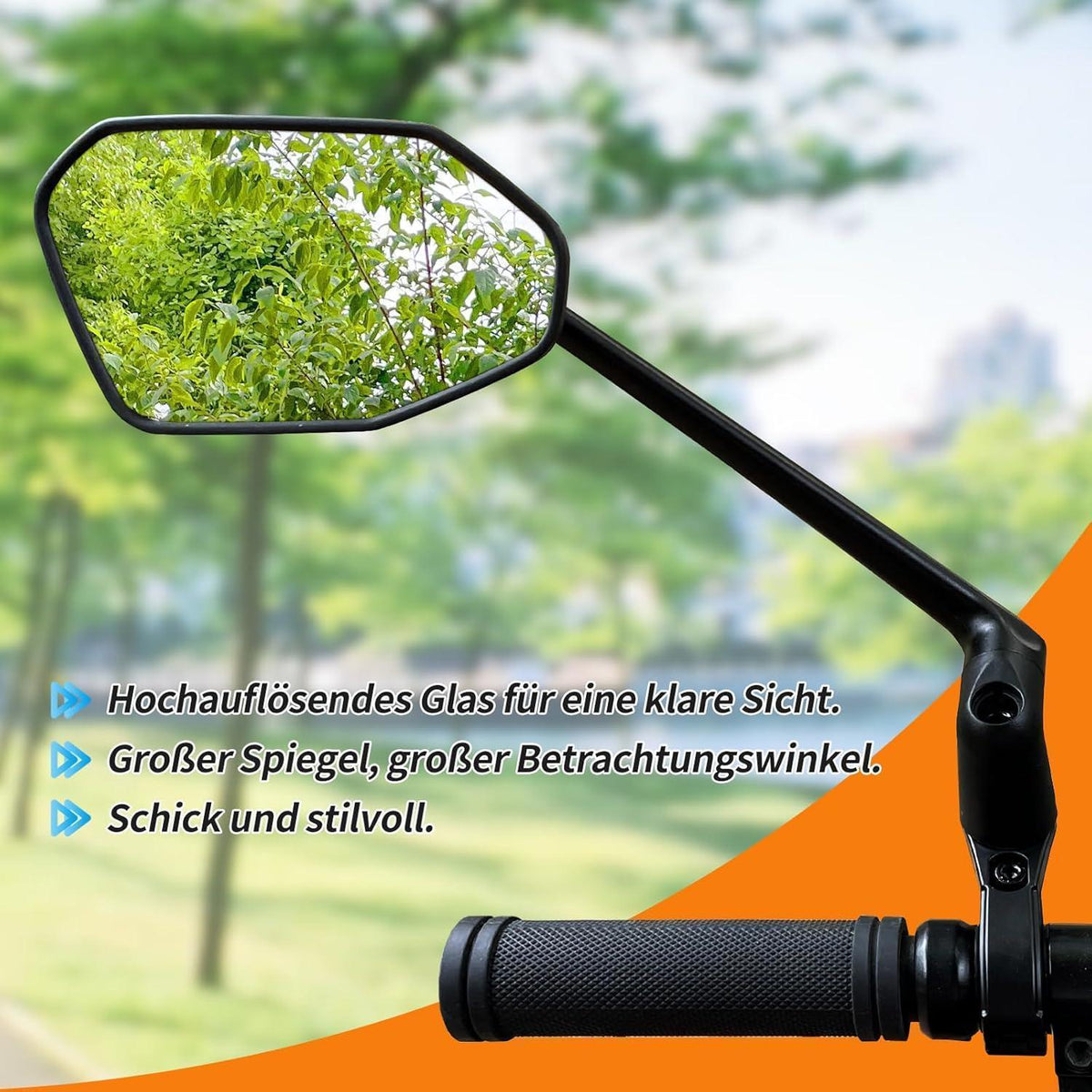 Fahrradspiegel 360° Drehbar – Klarer Rückspiegel für E-Bike & Co.