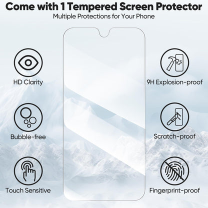 Samsung Galaxy A25 5G Hülle mit Panzer Schutz Glas und RFID Schutz - Blau