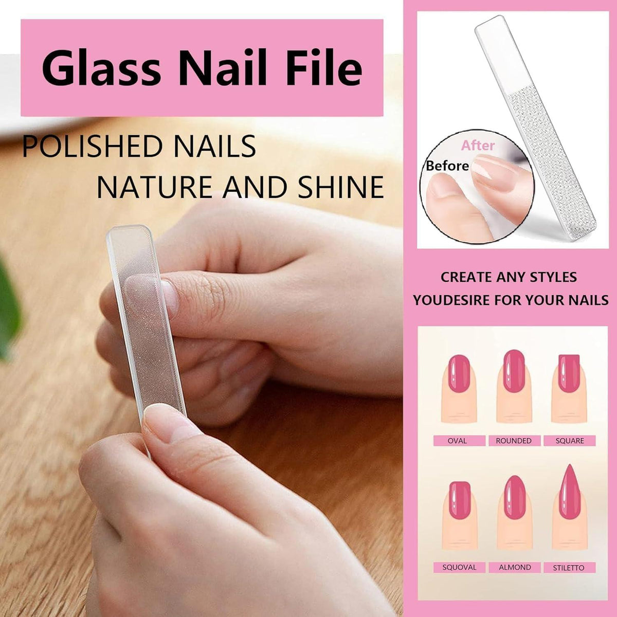 Maniküre Set Frauen Nagelknipser Kit Glas Nagelfeile Edelstahl Etui