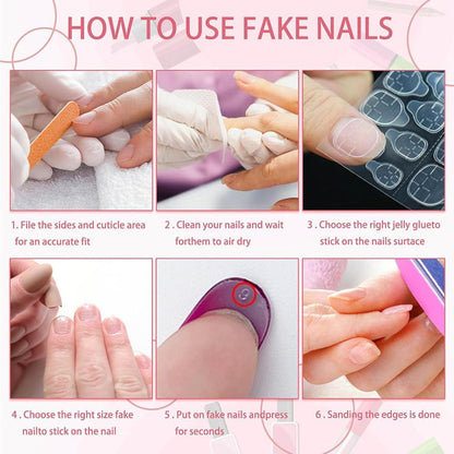 Weiße French Tip Press On Nails - 24 Stück, Kurz & Quadratisch