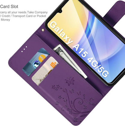 Flip Wallet Lederhülle Samsung Galaxy A15 5G/4G Dunkel