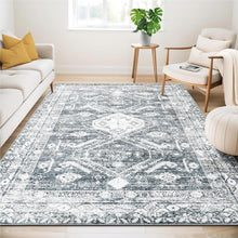 Vintage Kurzflor Teppich Wohnzimmer Schlafzimmer 140 x 200 cm Grau