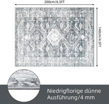 Vintage Teppich Wohnzimmer 140x200 cm Grau Kurzflor