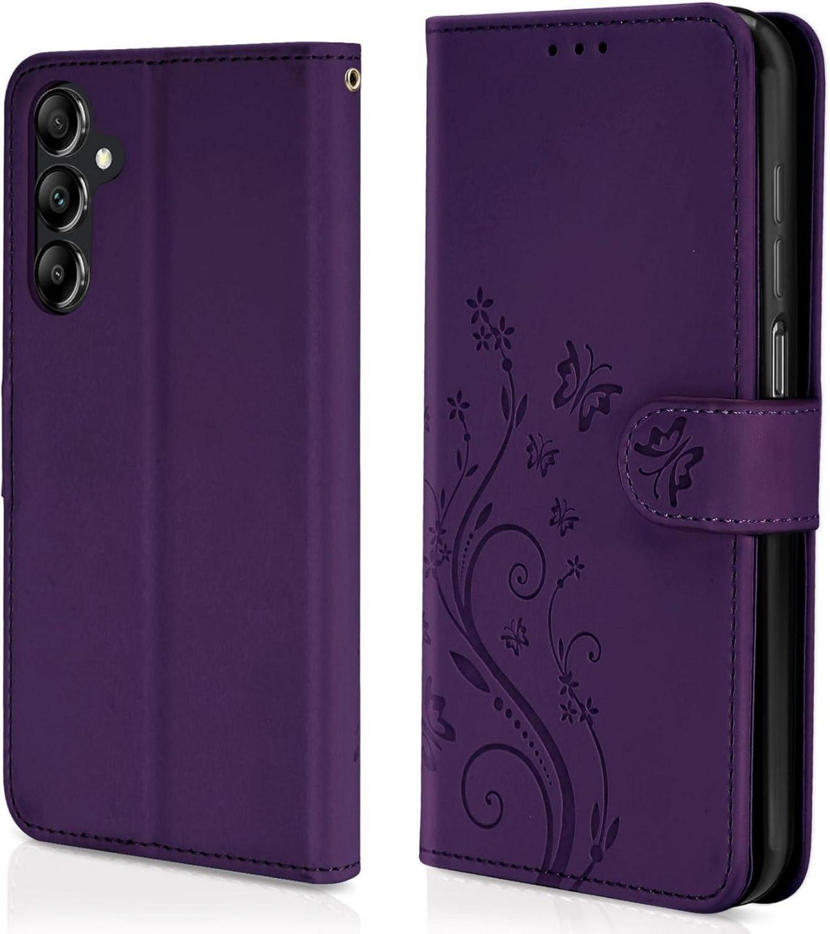 Lederhülle für Samsung Galaxy A55 5G Flip Wallet Schutzhülle Dunkel
