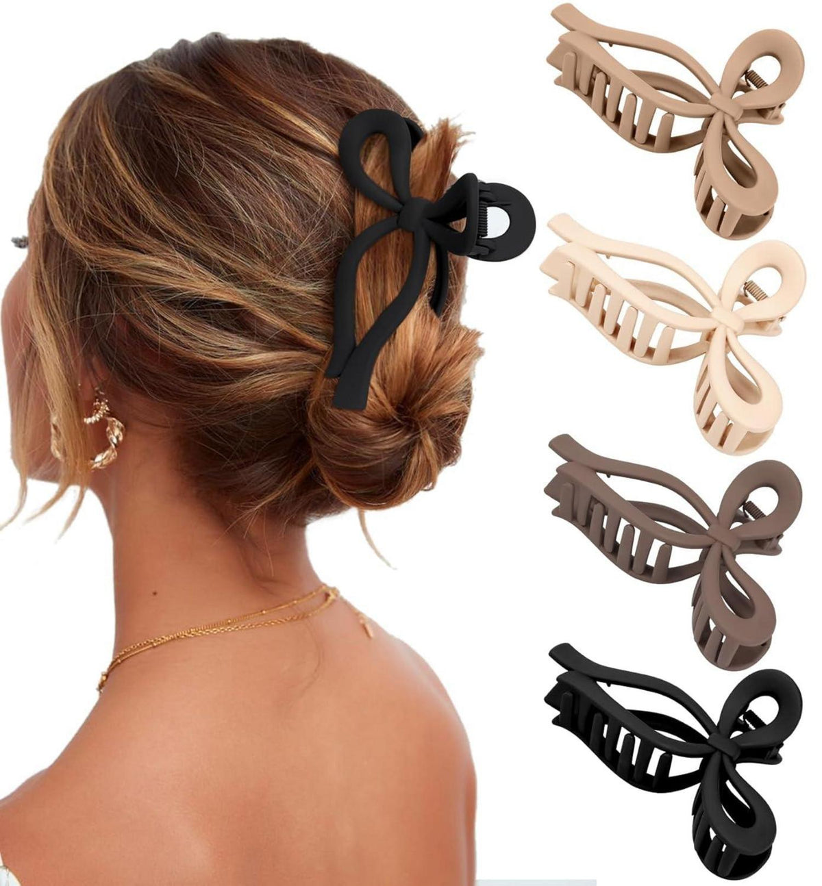 Haarklammer Schleife Schmetterling Hair Clips 4 Stück 11cm