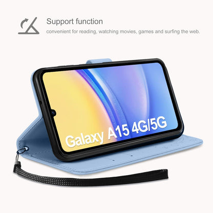 AROYI Samsung Galaxy A15 5G/4G Leder Wallet Hülle Himmel Blau