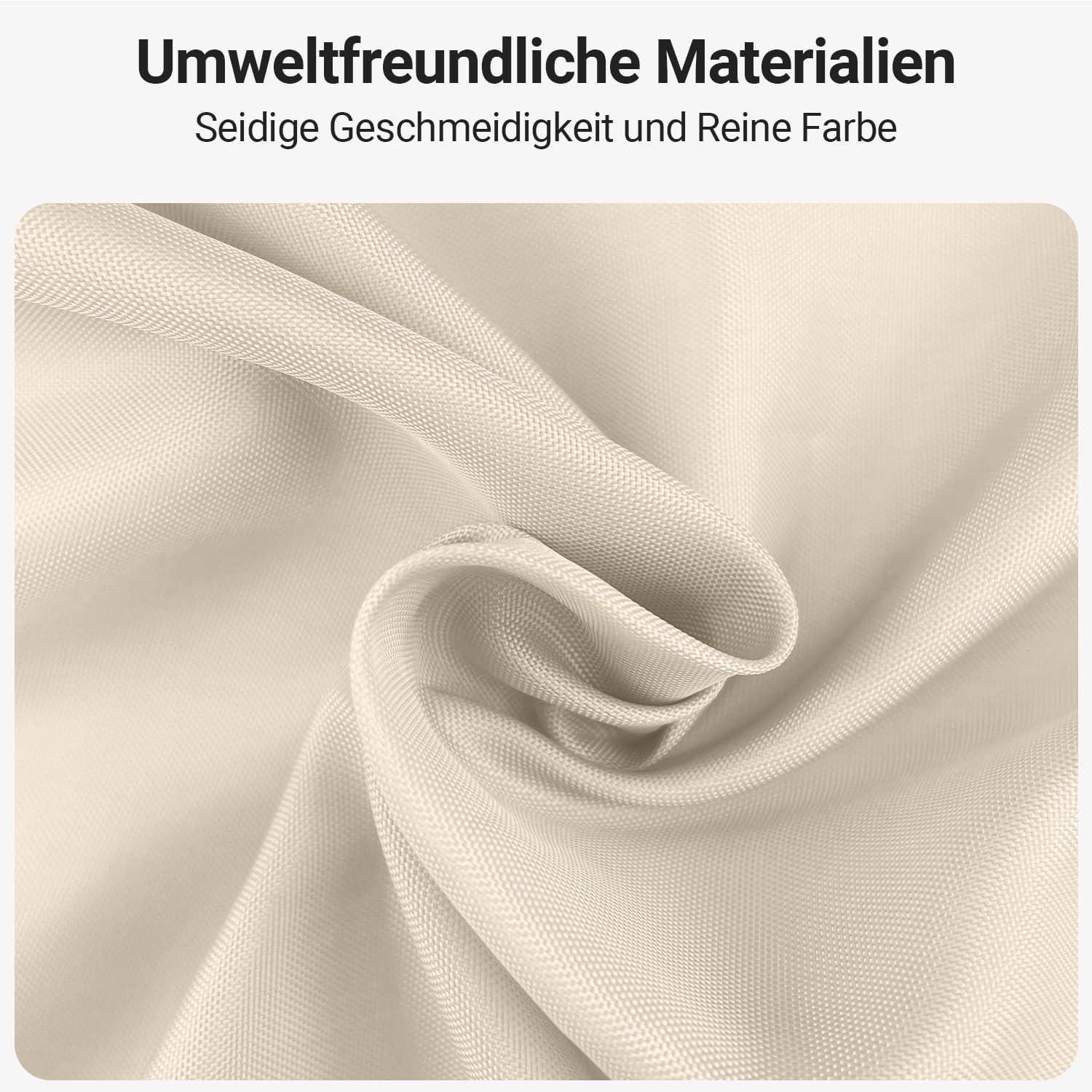 Duschvorhang 240x160cm Beige beschwert Saum Antischimmel wasserabweisend waschbar Textil