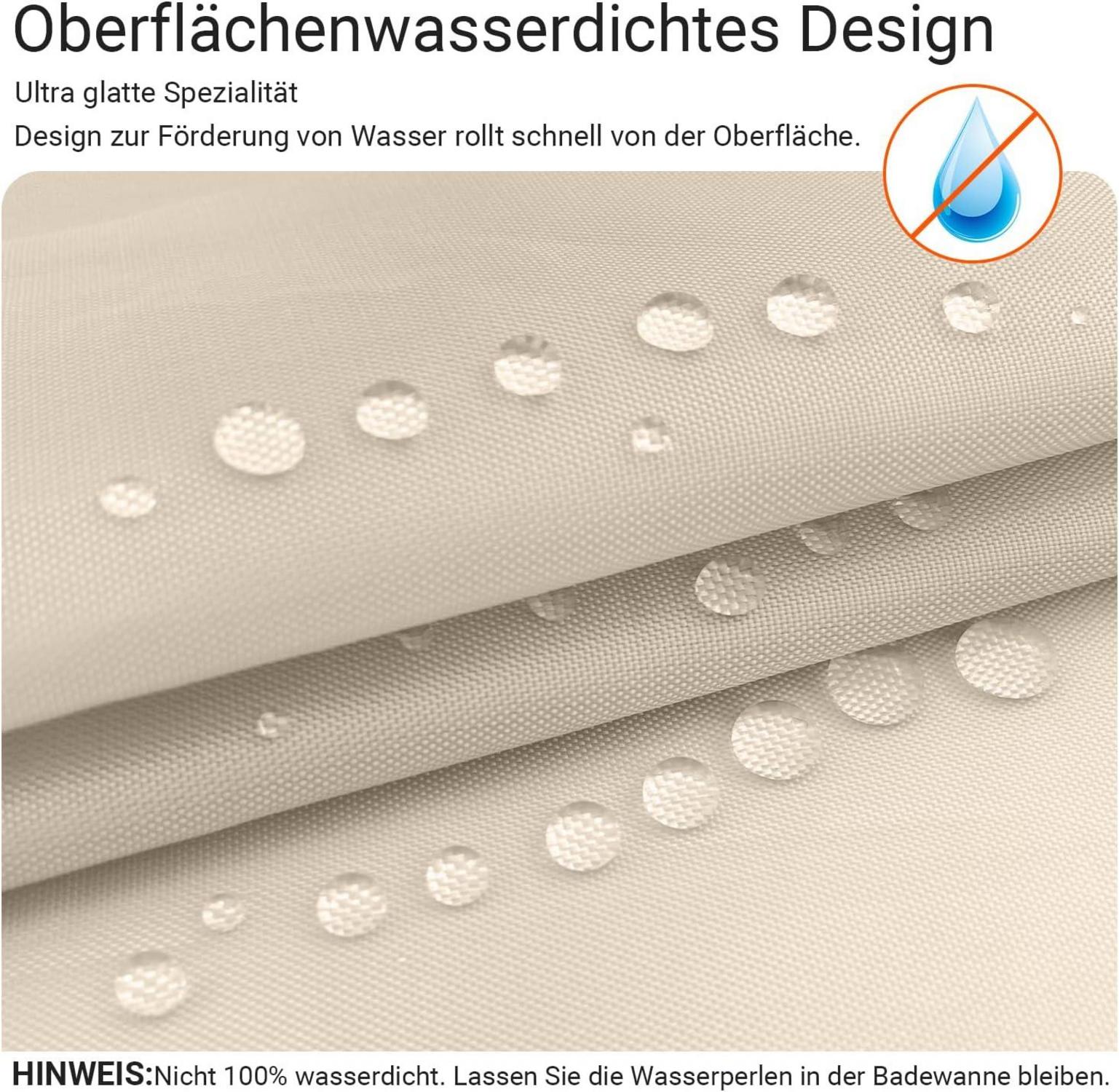 Duschvorhang 200x160 cm Beige Antischimmel Textil