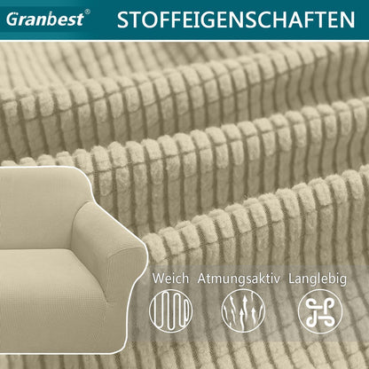 Elastischer Sofabezug 2-Sitzer Khaki – Modern & Schutz für Ihr Sofa