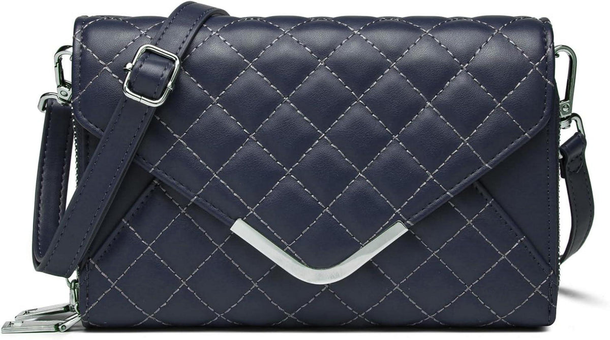 Umhängetasche Damen Leder gesteppt Schultertasche Crossbody Bag