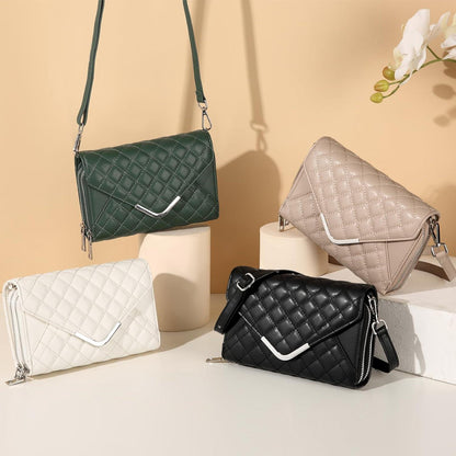 JANSBEN Damen Umhängetasche Gesteppte Schultertasche Vegan Blau