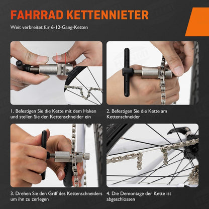 Fahrrad Kettennieter für 6-12 Fach Ketten mit Aufbewahrung