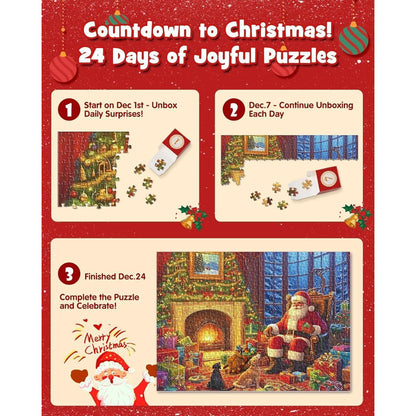 Adventskalender Weihnachtsszene Puzzles 1008 Teile für