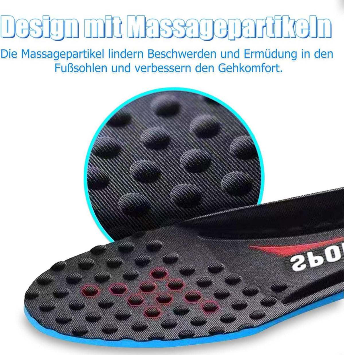 Memory Foam Einlegesohlen 2 Paar für Arbeit & Laufschuhe EU 39-41
