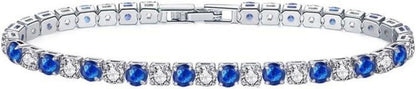 Zirkonia Tennisarmband mit 4mm Diamant in Weißblau Elegantes Armband