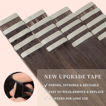 Echthaar Tape Extensions Balayage Braun 40cm (16 Zoll)