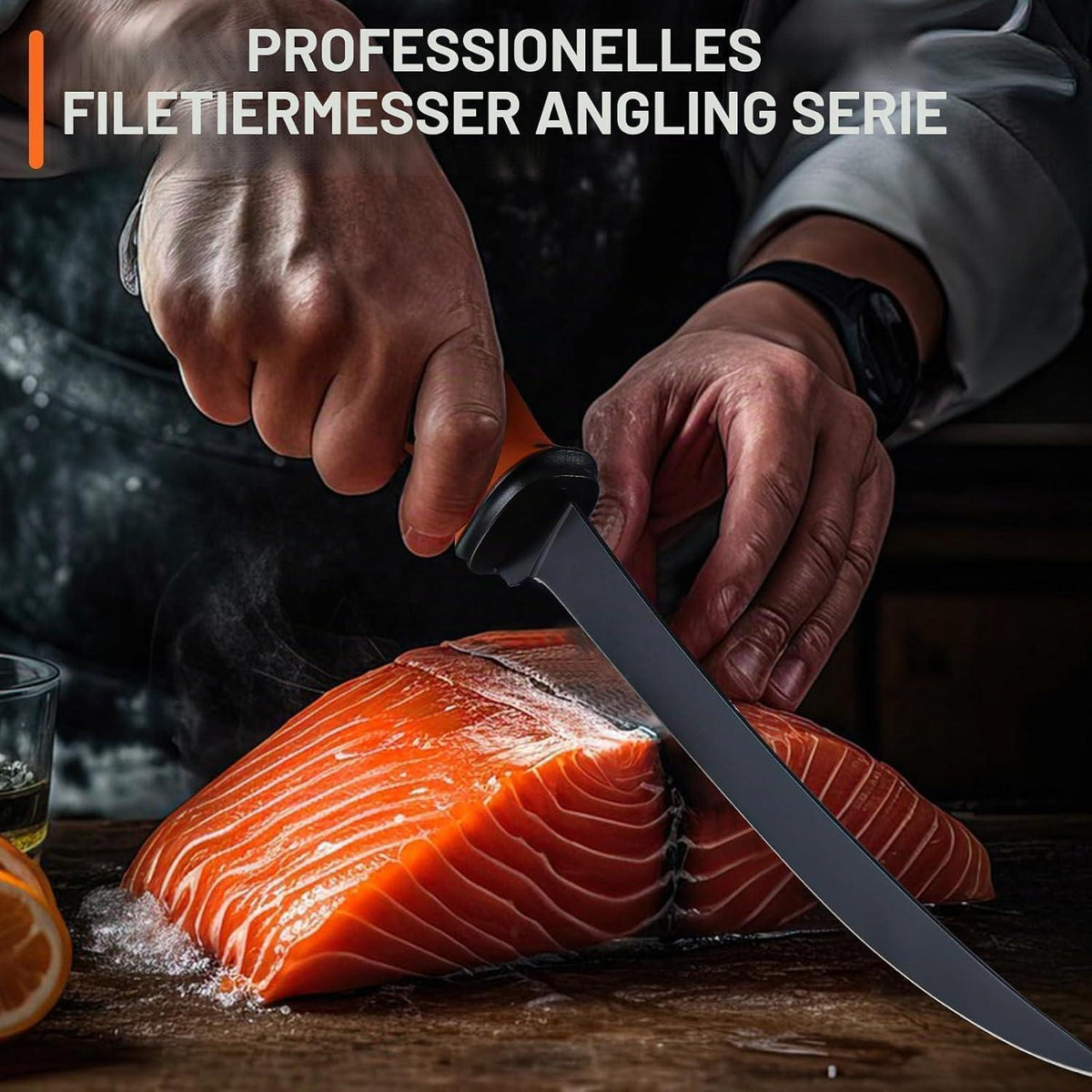 Fisch Filetiermesser 24cm | Ausbeinmesser Profi mit Scheide