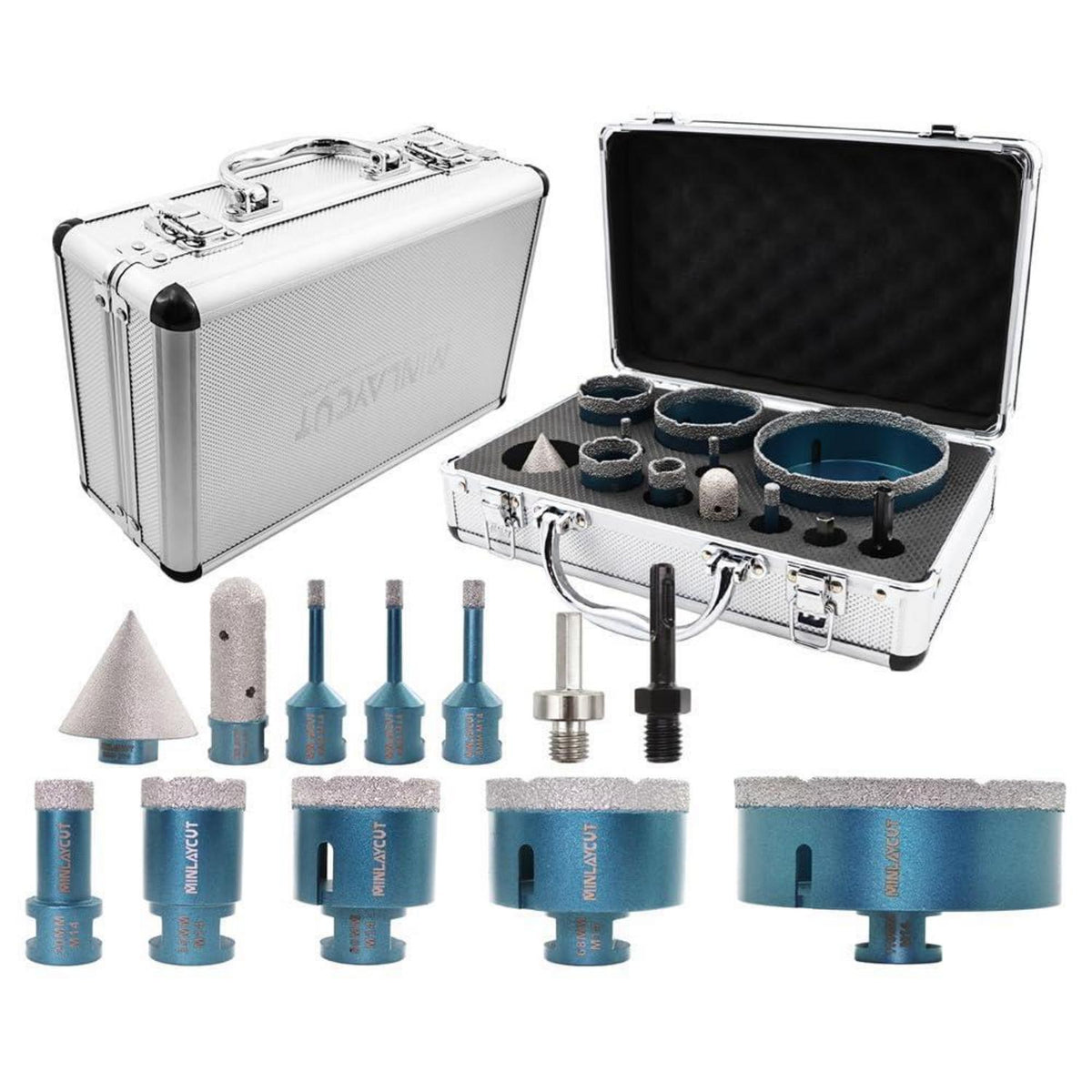 Diamantbohrer Set 12tlg. für Fliesen, Granit, Marmor