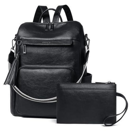 Rucksack Damen Laptopfach 15,6 Zoll Wasserdicht Business in Lederoptik