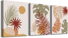 Boho Botanisch Bilder Salbeigrün Rotbraun Orange Abstract Blätter