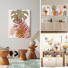 Boho Wandbilder Salbeigrün Rotbraun Orange Blätter