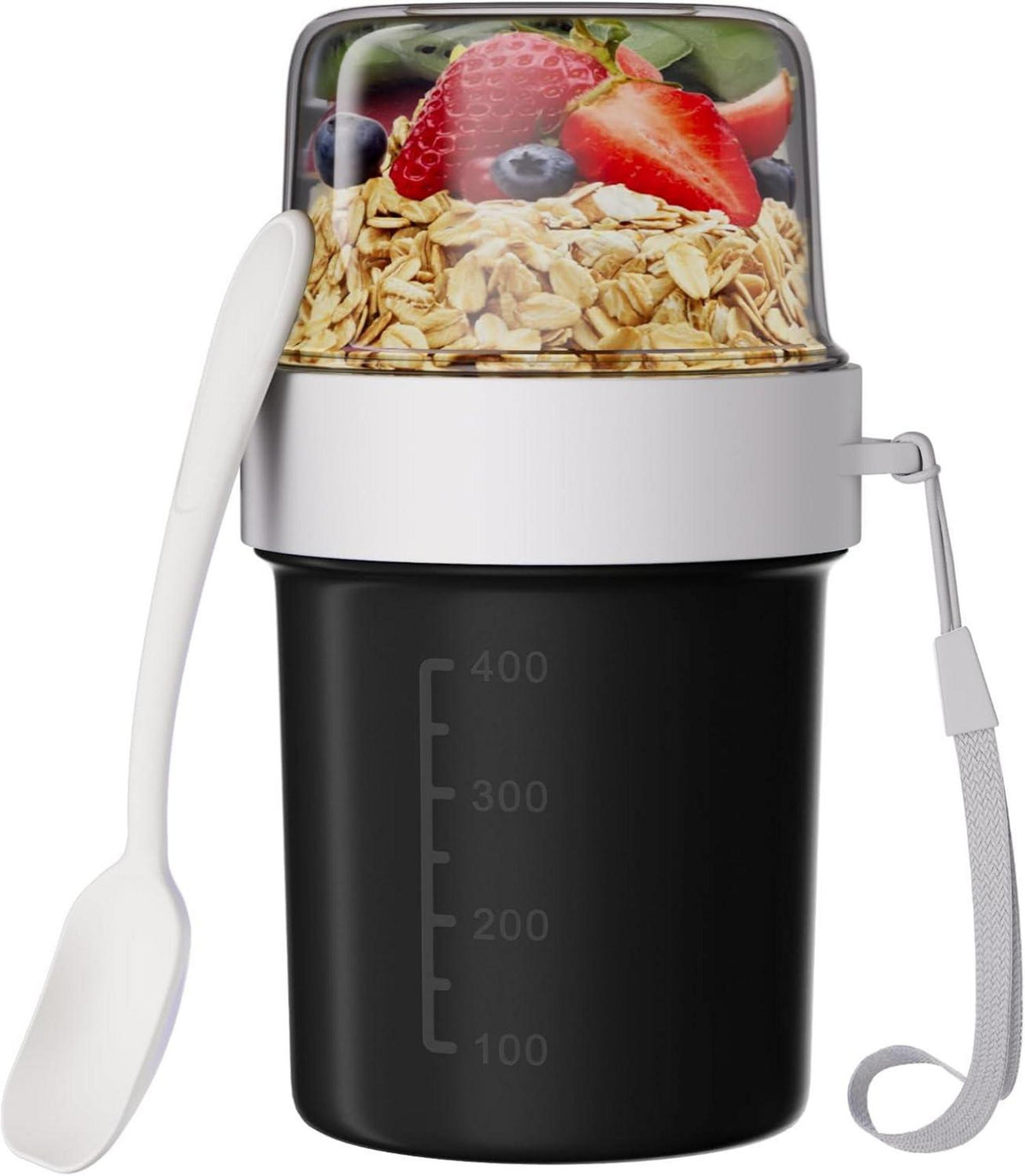 Müslibecher to Go Auslaufsicher Joghurtbecher Praktisch Schwarz