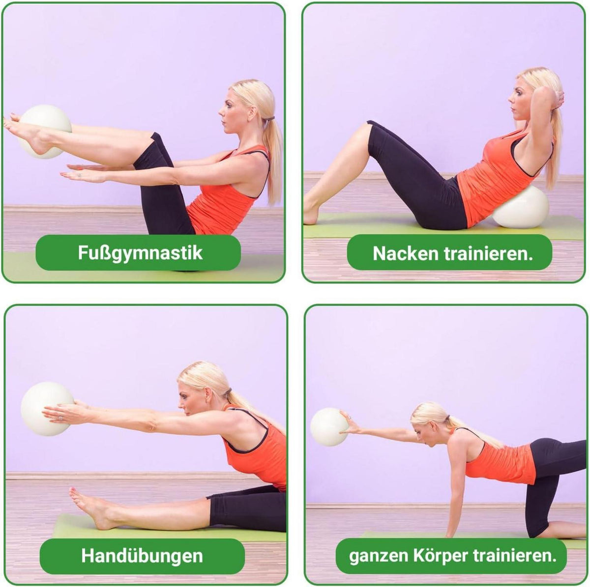 Kleiner Anti-Burst Gymnastikball 25cm Yoga Ball Weiß Pilates Ball fitnessball