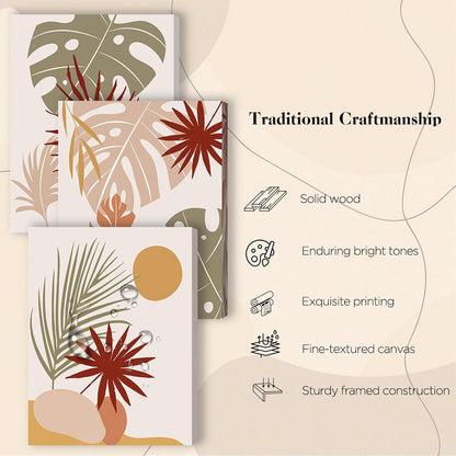 Botanische Leinwandbilder Salbeigrün Rotbraun Orange Modern
