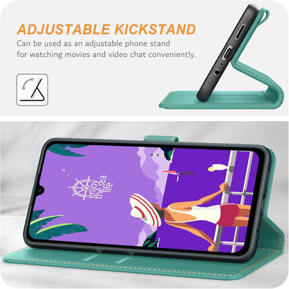 Samsung Galaxy A15 / A15 5G Handyhülle Leder Klapphülle Blaugrün