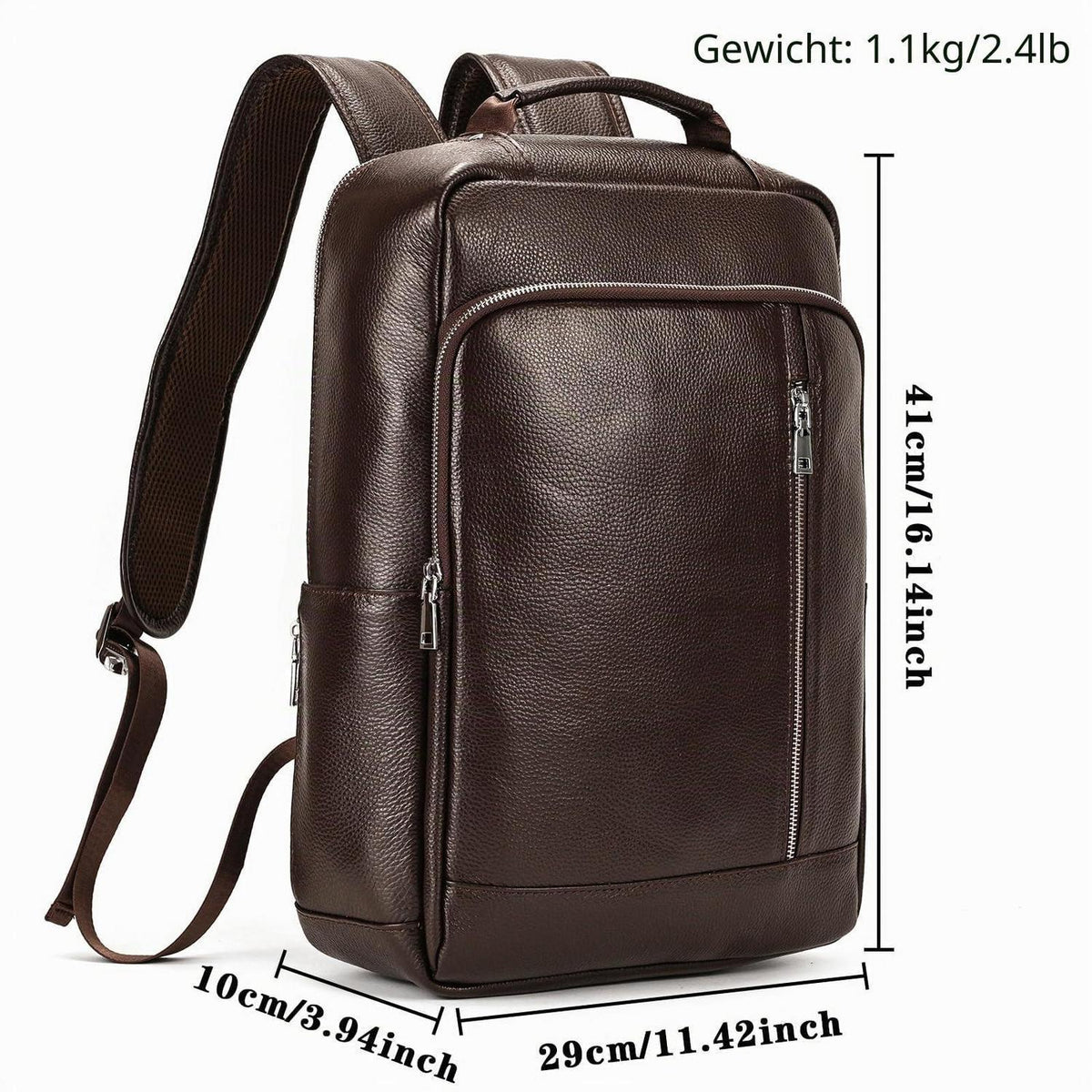 Leder Rucksack 15,6" Laptopfach – Tagesrucksack für Damen & Herren