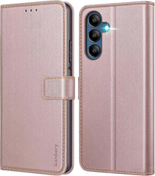 Samsung Galaxy A15 5G Schutzhülle Leder Flipcase Roségold
