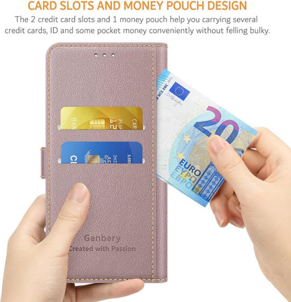 Samsung Galaxy A15 5G Schutzhülle Leder Flipcase Roségold