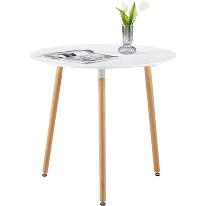 Esszimmergruppe weißer Tisch + 4 rote Stühle – 4er Set