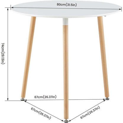 Esszimmergruppe weißer Tisch + 4 rote Stühle – 4er Set