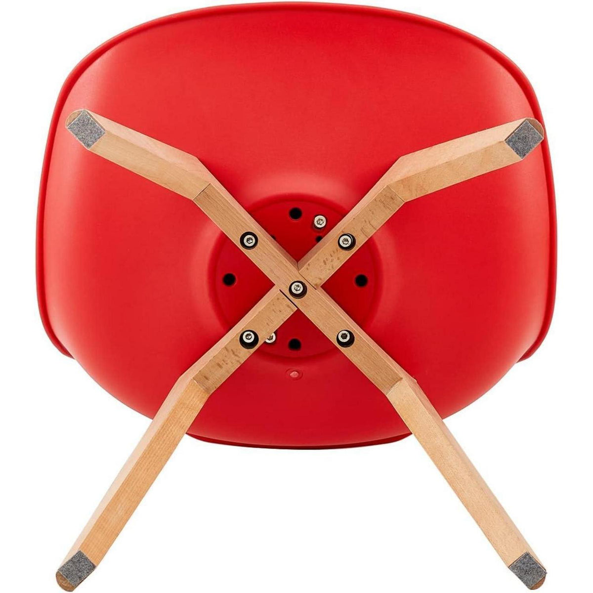 Esszimmergruppe weißer Tisch + 4 rote Stühle – 4er Set