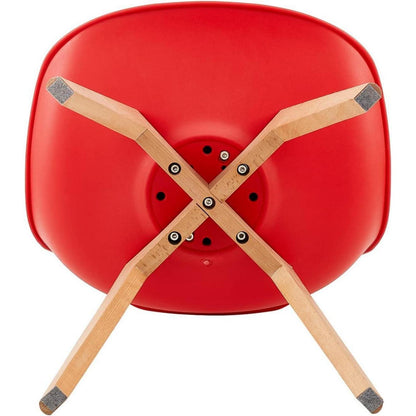 Esszimmergruppe weißer Tisch + 4 rote Stühle – 4er Set