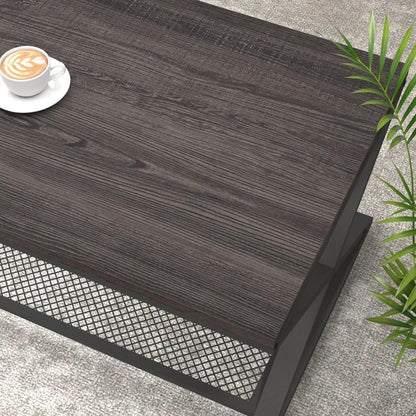 Couchtisch mit Stauraum, Dunkelgraueiche, 100x60x45 cm