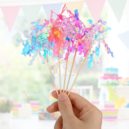 10 Stück Feuerwerk Tortendeko bunt Geburtstag Hochzeit Cupcake Muffin