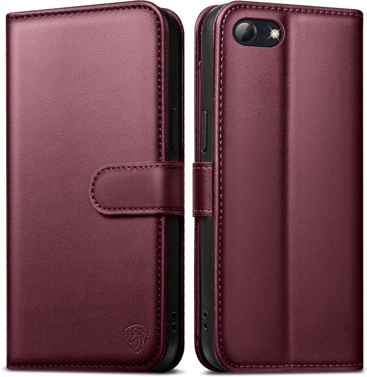 Handyhülle iPhone SE 2022/SE 2020 Leder RFID Weinrot